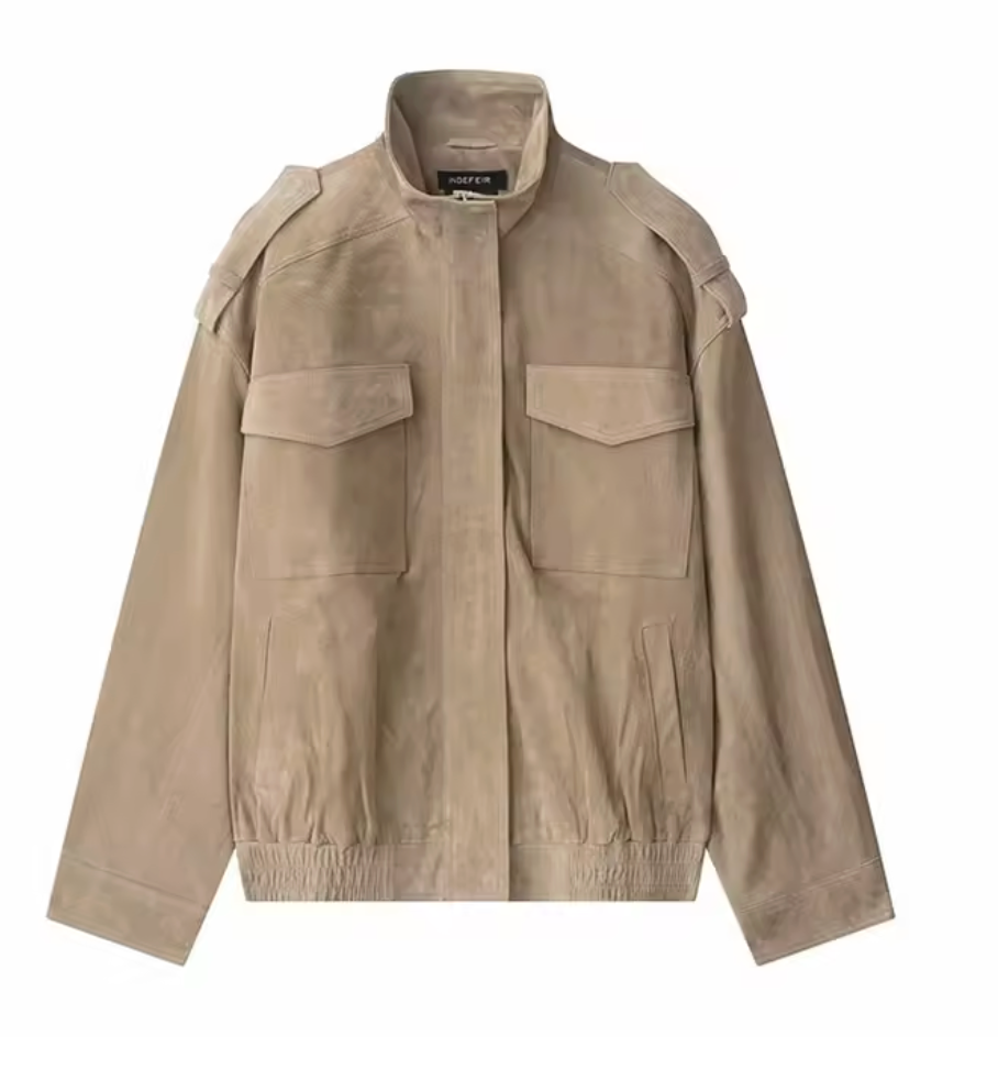 Taupe Suede Herfstjas – Tijdloze Elegantie & Comfort